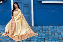 Load image into Gallery viewer, Arresting Off-White Colored Festive Wear Woven Banarasi Silk Saree ClothsVilla