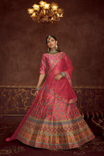 Load image into Gallery viewer, Art Silk Printed Pink Wedding Lehenga Choli With Dupatta ClothsVilla
