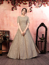 Load image into Gallery viewer, Astonishing Beige Color Georgette Base Fancy Sequins Work Gown ClothsVilla