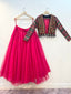 Attractive Pink Color Organza Lehenga Choli With Multicolor Georgette Koti Clothsvilla