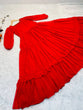 Load image into Gallery viewer, Attractive Red Color Balloon Sleeve Design Georgette Gown Clothsvilla