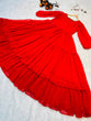 Load image into Gallery viewer, Attractive Red Color Balloon Sleeve Design Georgette Gown Clothsvilla
