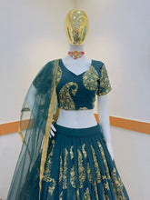 Load image into Gallery viewer, Attractive Teal Blue Color Sequence Work Lehenga Choli Clothsvilla