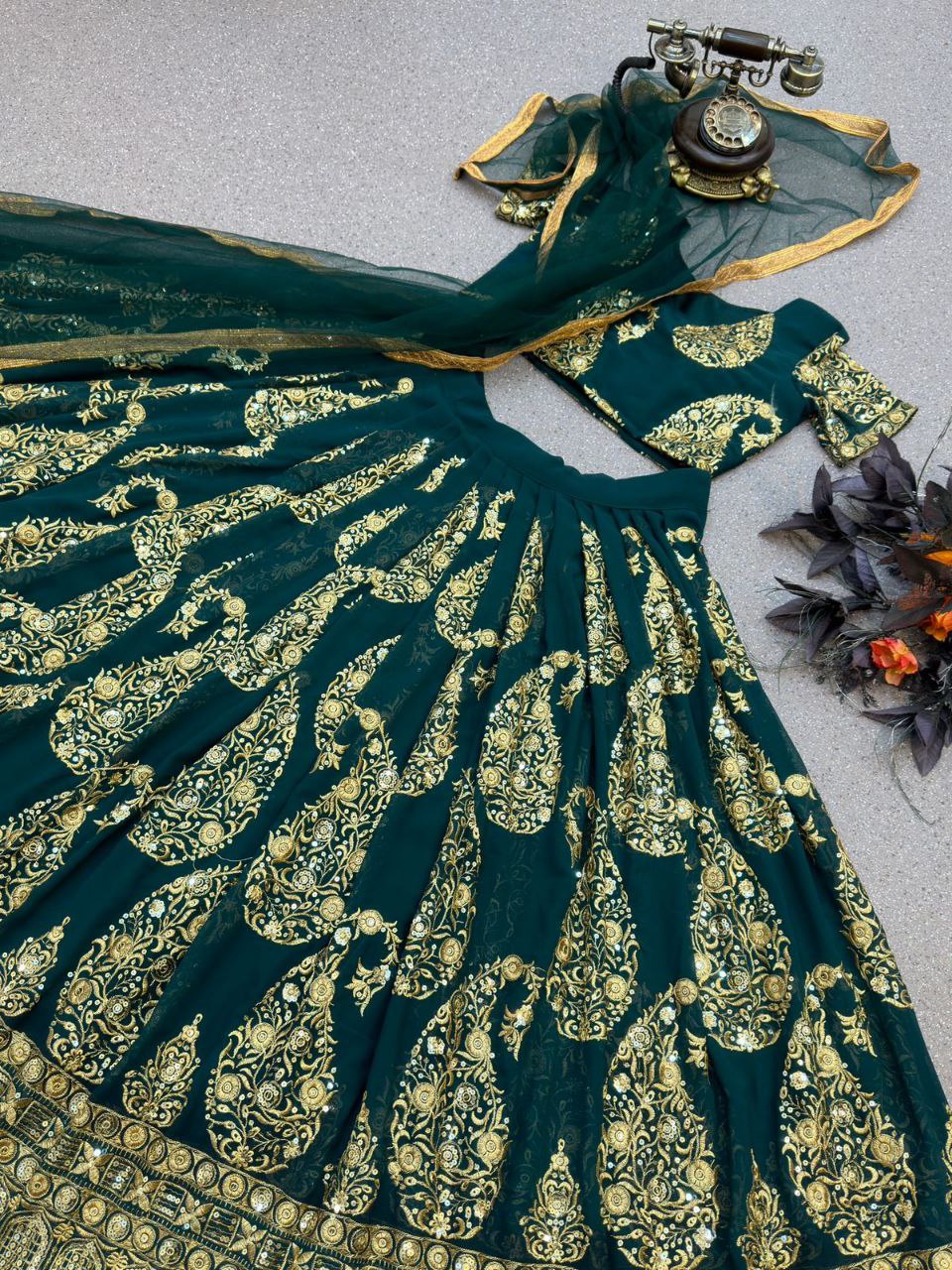 Attractive Teal Blue Color Sequence Work Lehenga Choli Clothsvilla
