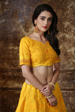 Load image into Gallery viewer, Awesome Yellow Silk Thread and Sequence Embroidered Lehenga Choli ClothsVilla