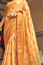 Load image into Gallery viewer, Scrumptious Orange Soft Banarasi Silk Saree With Phenomenal Blouse Piece Bvipul