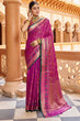 Load image into Gallery viewer, Quintessential Purple Soft Patola Silk Saree With Gossamer Blouse Piece Bvipul