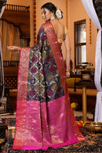 Load image into Gallery viewer, Gorgeous Navy Blue Organza Silk Saree With Wonderful Amazing Piece Bvipul