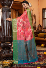 Load image into Gallery viewer, Charming Pink Organza Silk Saree With Intricate Blouse Piece Bvipul