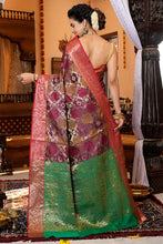 Load image into Gallery viewer, Groovy Purple Organza Silk Saree With Designer Blouse Piece Bvipul