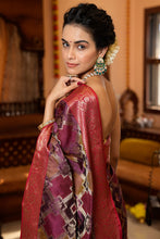 Load image into Gallery viewer, Groovy Purple Organza Silk Saree With Designer Blouse Piece Bvipul