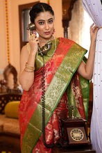 Load image into Gallery viewer, Desirable Red Organza Silk Saree With Exquisite Blouse Piece Bvipul