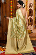 Load image into Gallery viewer, A glam Mehndi Organza Silk Saree With Super Blouse Piece Bvipul