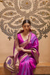 Load image into Gallery viewer, Moiety Purple Pure Kanjivaram Silk Saree with Artistic Blouse Piece Bvipul