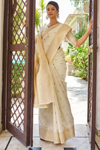 Load image into Gallery viewer, Lagniappe Beige Kanjivaram Silk Saree With Dissemble Blouse Piece Bvipul