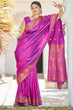 Load image into Gallery viewer, Cynosure Purple Kanjivaram Silk Saree With Inspiring Blouse Piece Bvipul