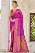 Load image into Gallery viewer, Cynosure Purple Kanjivaram Silk Saree With Inspiring Blouse Piece Bvipul
