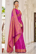Load image into Gallery viewer, Cynosure Purple Kanjivaram Silk Saree With Inspiring Blouse Piece Bvipul
