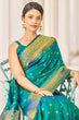 Load image into Gallery viewer, Bewitching Rama Kanjivaram Silk Saree With Majesty Blouse Piece Bvipul