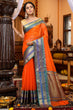 Load image into Gallery viewer, Cynosure Orange Soft Silk Saree With Demesne Blouse Piece Bvipul