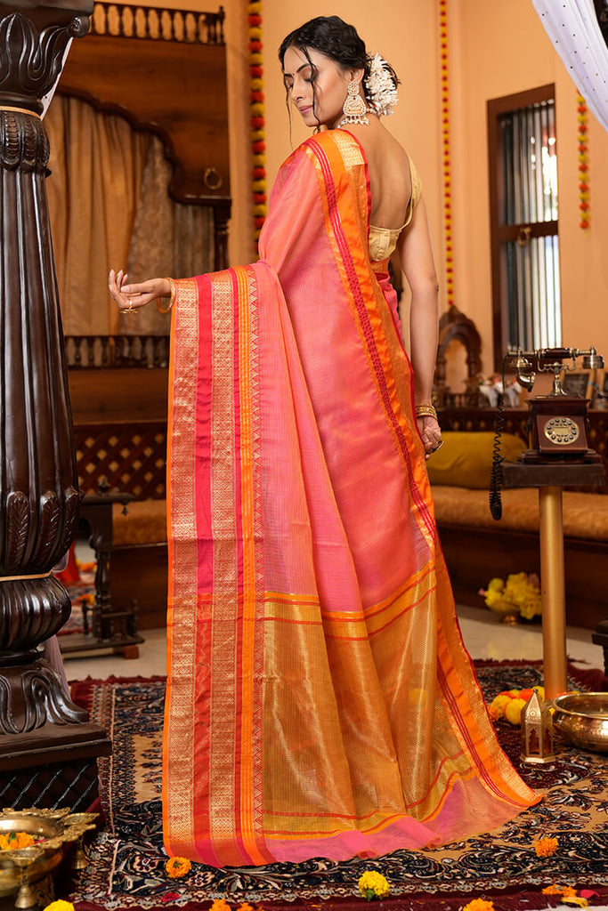 Effervescent Pink Soft Silk Saree With Proficient Blouse Piece Bvipul