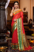 Load image into Gallery viewer, Elision Red Soft Silk Saree With Amiable Blouse Piece Bvipul