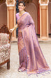 Load image into Gallery viewer, Gorgeous Lavender Kanjivaram Silk Saree With Incredible Blouse Piece Bvipul