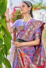 Load image into Gallery viewer, Phenomenal Lavender Pashmina saree With Amiable Blouse Piece Bvipul