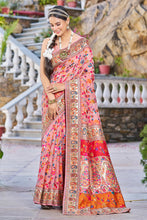 Load image into Gallery viewer, Invaluable Pink Pashmina saree With Palimpsest Blouse Piece Bvipul