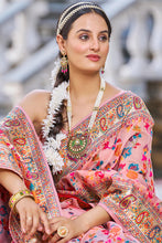 Load image into Gallery viewer, Invaluable Pink Pashmina saree With Palimpsest Blouse Piece Bvipul