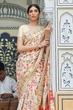 Load image into Gallery viewer, Gratifying Beige Pashmina saree With Panoply Blouse Piece Bvipul