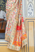 Load image into Gallery viewer, Gratifying Beige Pashmina saree With Panoply Blouse Piece Bvipul
