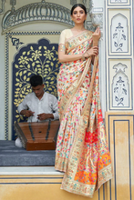 Load image into Gallery viewer, Gratifying Beige Pashmina saree With Panoply Blouse Piece Bvipul