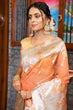 Load image into Gallery viewer, Quintessential Orange Organza Silk Saree With Smashing Blouse Piece Bvipul