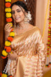 Load image into Gallery viewer, Delectable Beige Organza Silk Saree With Incredible Blouse Piece Bvipul