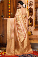 Load image into Gallery viewer, Delectable Beige Organza Silk Saree With Incredible Blouse Piece Bvipul