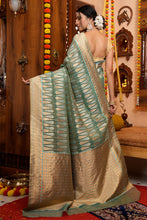 Load image into Gallery viewer, Scrumptious Rama Organza Silk Saree With Fragrant Blouse Piece Bvipul