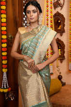 Load image into Gallery viewer, Scrumptious Rama Organza Silk Saree With Fragrant Blouse Piece Bvipul