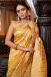 Load image into Gallery viewer, Luxuriant Yellow Organza Silk Saree With Tempting Blouse Piece Bvipul