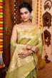Load image into Gallery viewer, Profuse Green Organza Silk Saree With Felicitous Blouse Piece Bvipul
