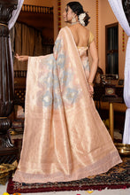 Load image into Gallery viewer, Glittering Grey Linen Cotton Silk Saree With Epiphany Blouse Piece Bvipul