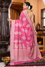Load image into Gallery viewer, Attractive Dark Pink Linen Silk Saree With Refreshing Blouse Piece Bvipul