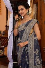 Load image into Gallery viewer, Wonderful Grey Linen Silk Saree With Gorgeous Blouse Piece Bvipul