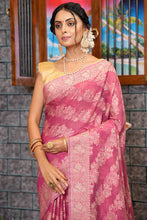 Load image into Gallery viewer, Dazzling Dark Pink Linen Silk Saree With Phenomenal Blouse Piece Bvipul