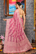 Load image into Gallery viewer, Dazzling Dark Pink Linen Silk Saree With Phenomenal Blouse Piece Bvipul