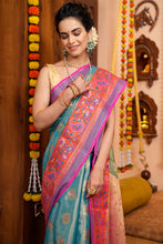 Load image into Gallery viewer, Staring Rama Soft Banarasi Silk Saree With Palimpsest Blouse Piece Bvipul