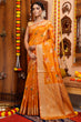Load image into Gallery viewer, Impressive Orange Organza Silk Saree With Lassitude Blouse Piece Bvipul