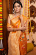 Load image into Gallery viewer, Impressive Orange Organza Silk Saree With Lassitude Blouse Piece Bvipul