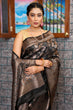 Load image into Gallery viewer, Engrossing Black Kanjivaram Silk Saree With Fantabulous Blouse Piece Bvipul