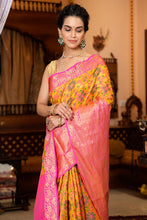 Load image into Gallery viewer, Groovy Yellow Organza Silk Saree With Prodigal Blouse Piece Bvipul